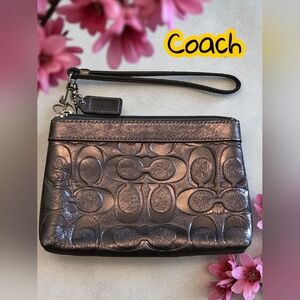 Coach logo signature vintage wristlet wallet purse